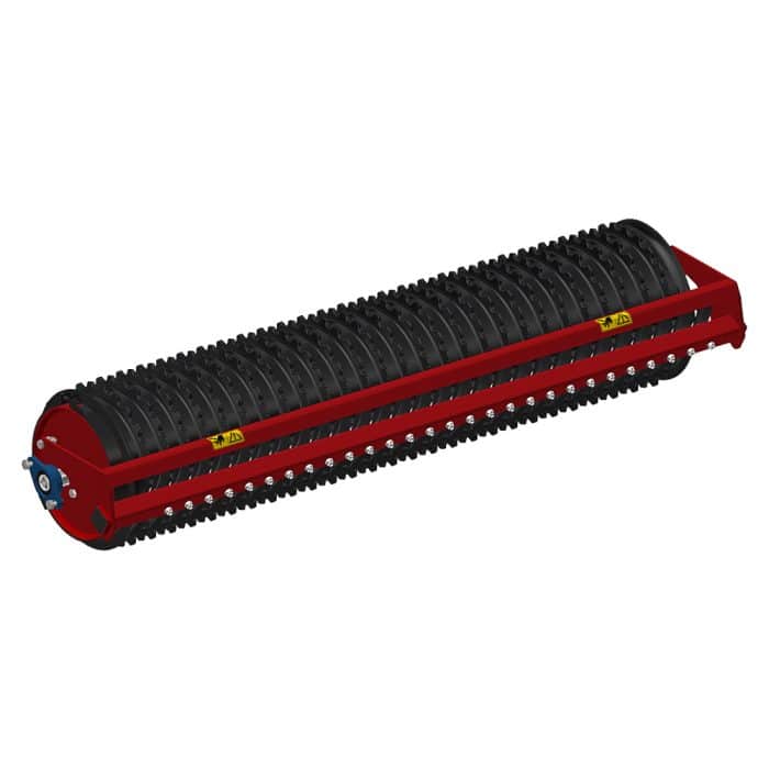 Cast iron grooved disc roller + RD, RDL scraper